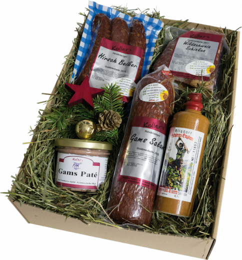 Weihnachts Geschenkkarton -large- Weihnachtsbox auf Bergwiesenheu